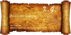 Kollin Gyula névjegykártya