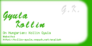 gyula kollin business card